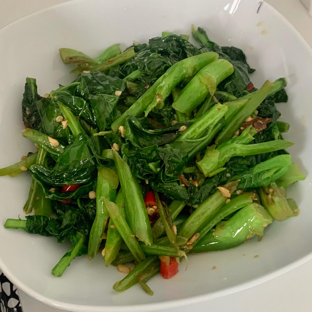 蚝油芥蓝，改刀后的比不改刀好吃百倍