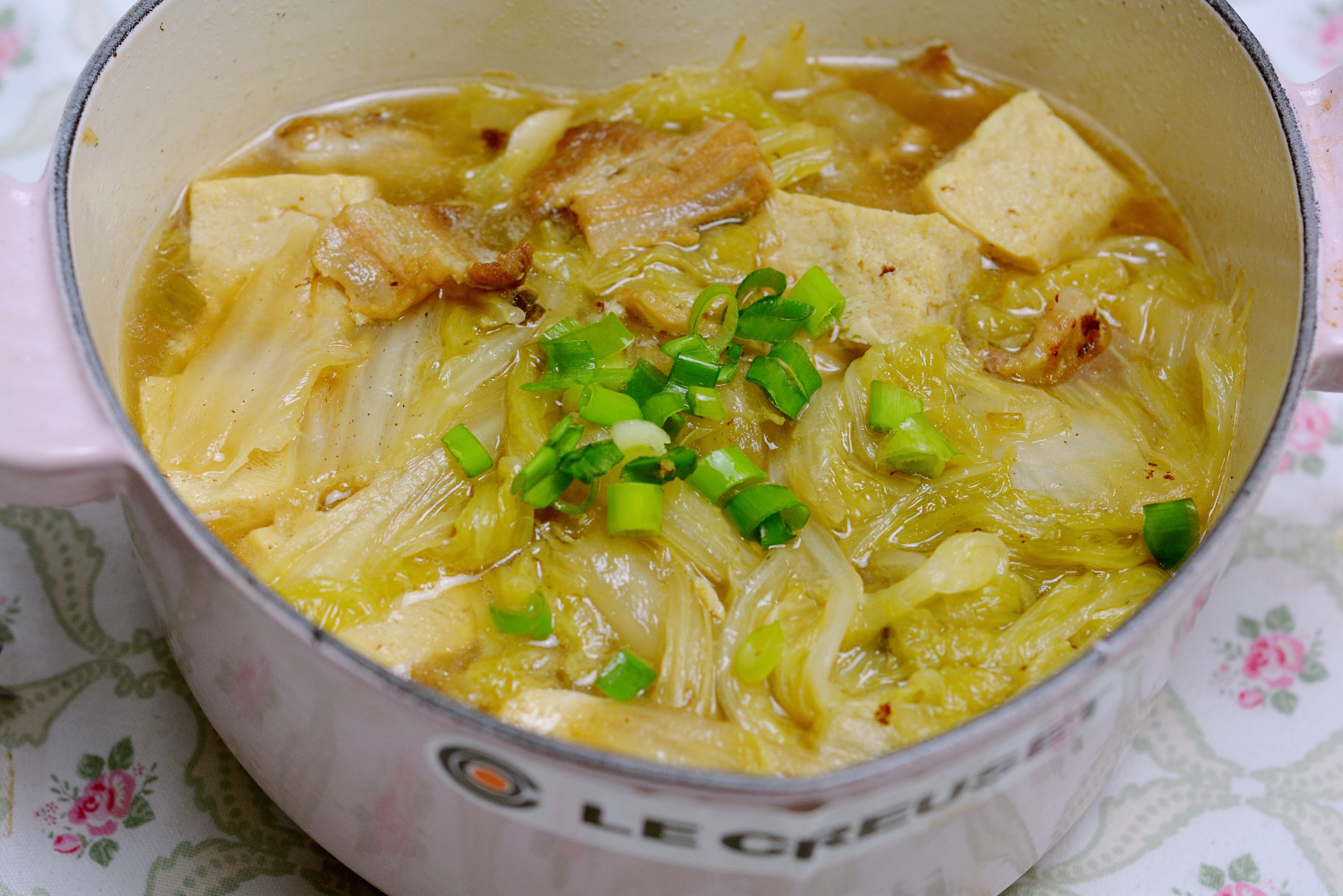 大白菜炖冻豆腐的做法