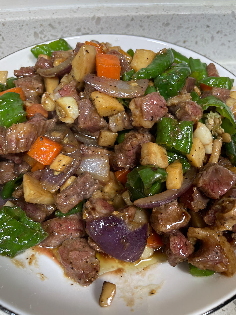 黑椒杏鲍菇牛肉粒