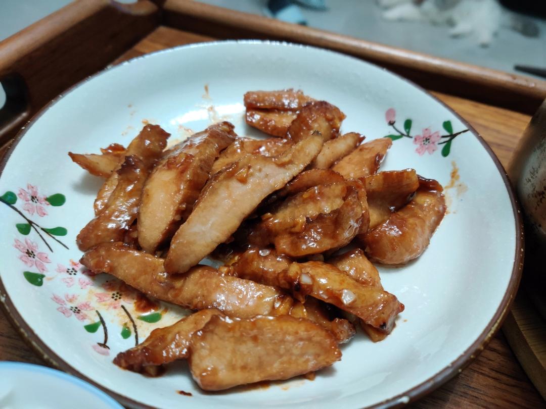 叉烧酱炒猪颈肉（快手菜）