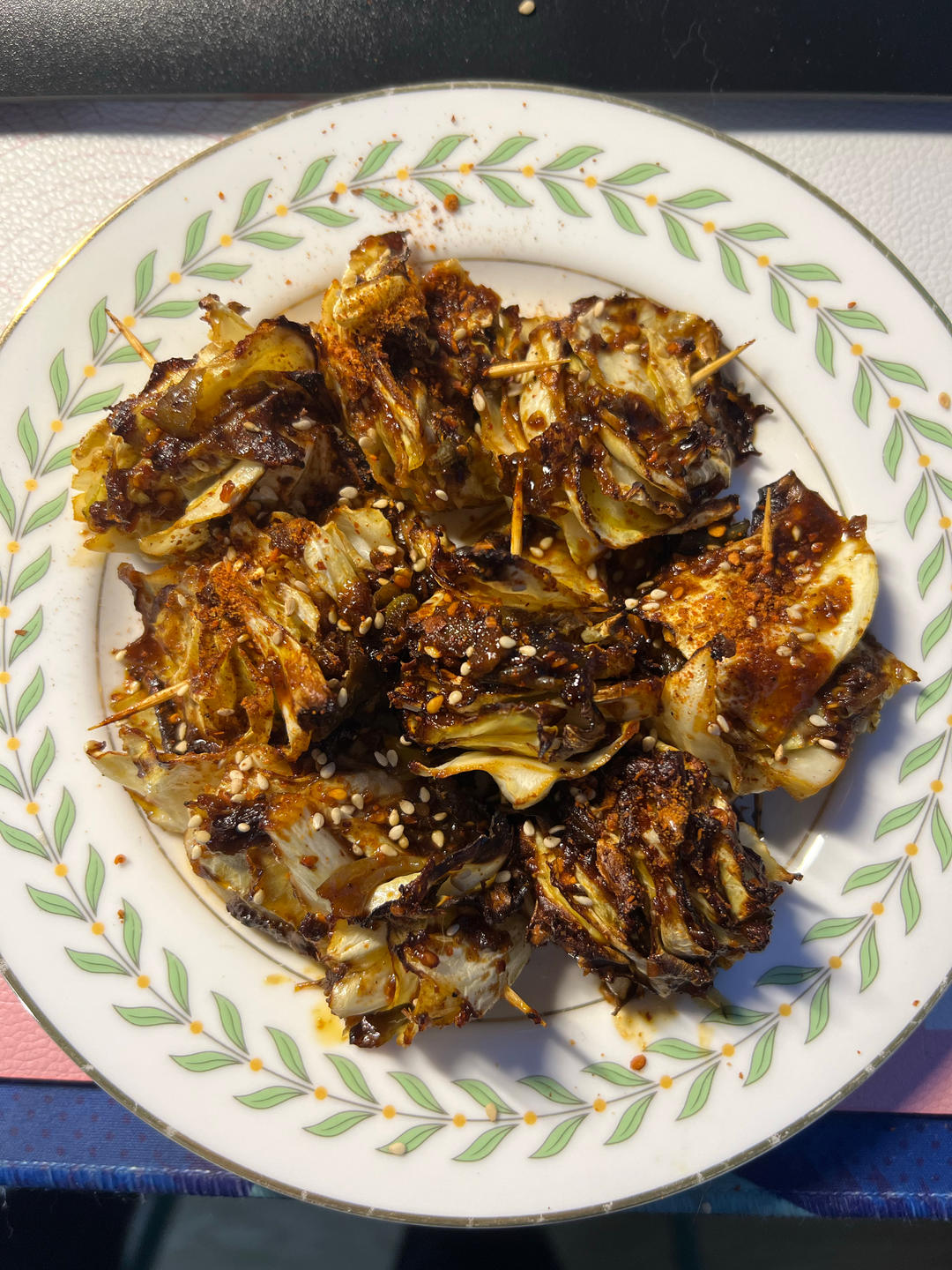 空气炸锅版（烤包菜串）