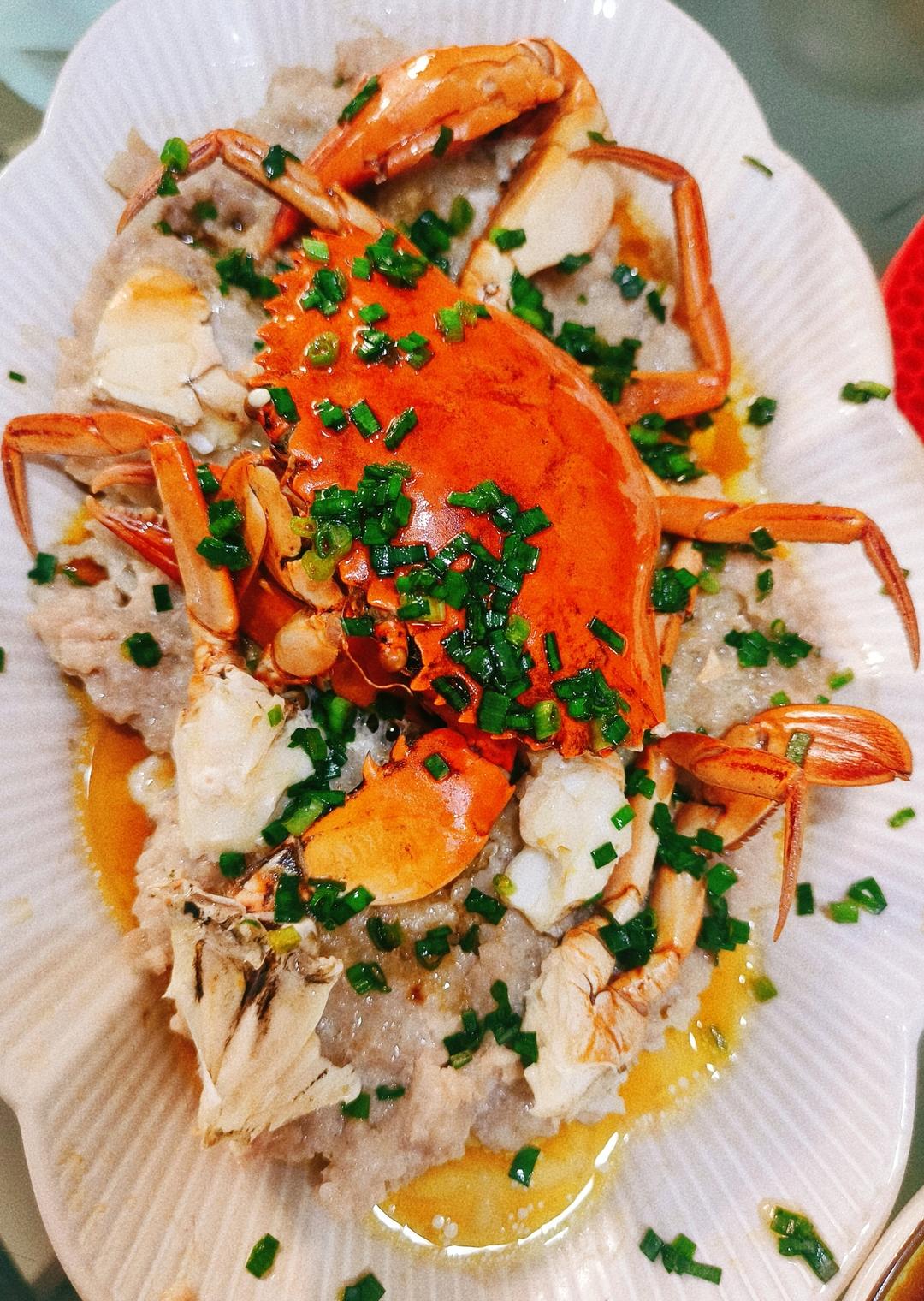 青蟹蒸肉饼