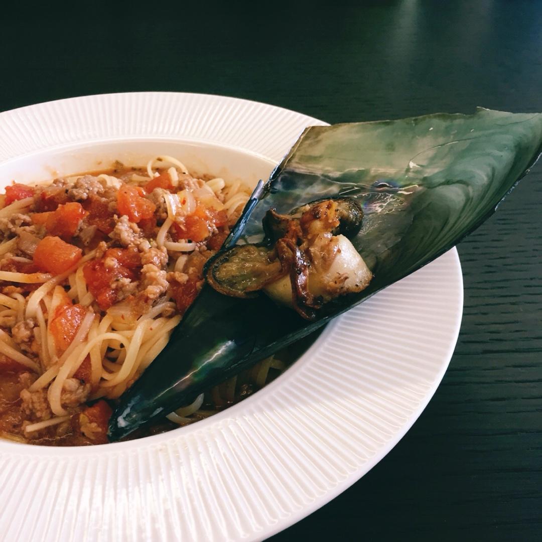 （完胜必胜客的）番茄肉酱意大利面～