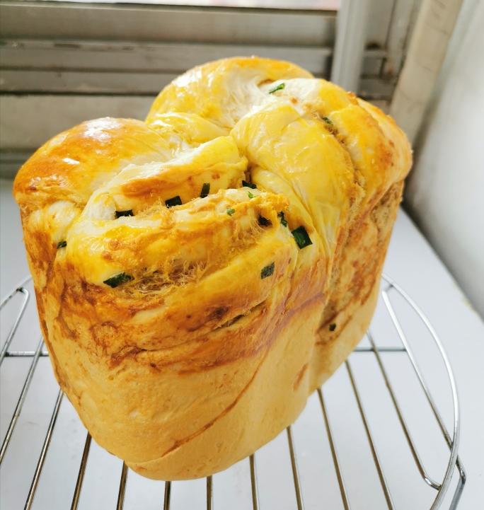 快速出膜 一次发酵 普通面包机版香葱肉松吐司的做法步骤图 承鉴 姐姐 下厨房