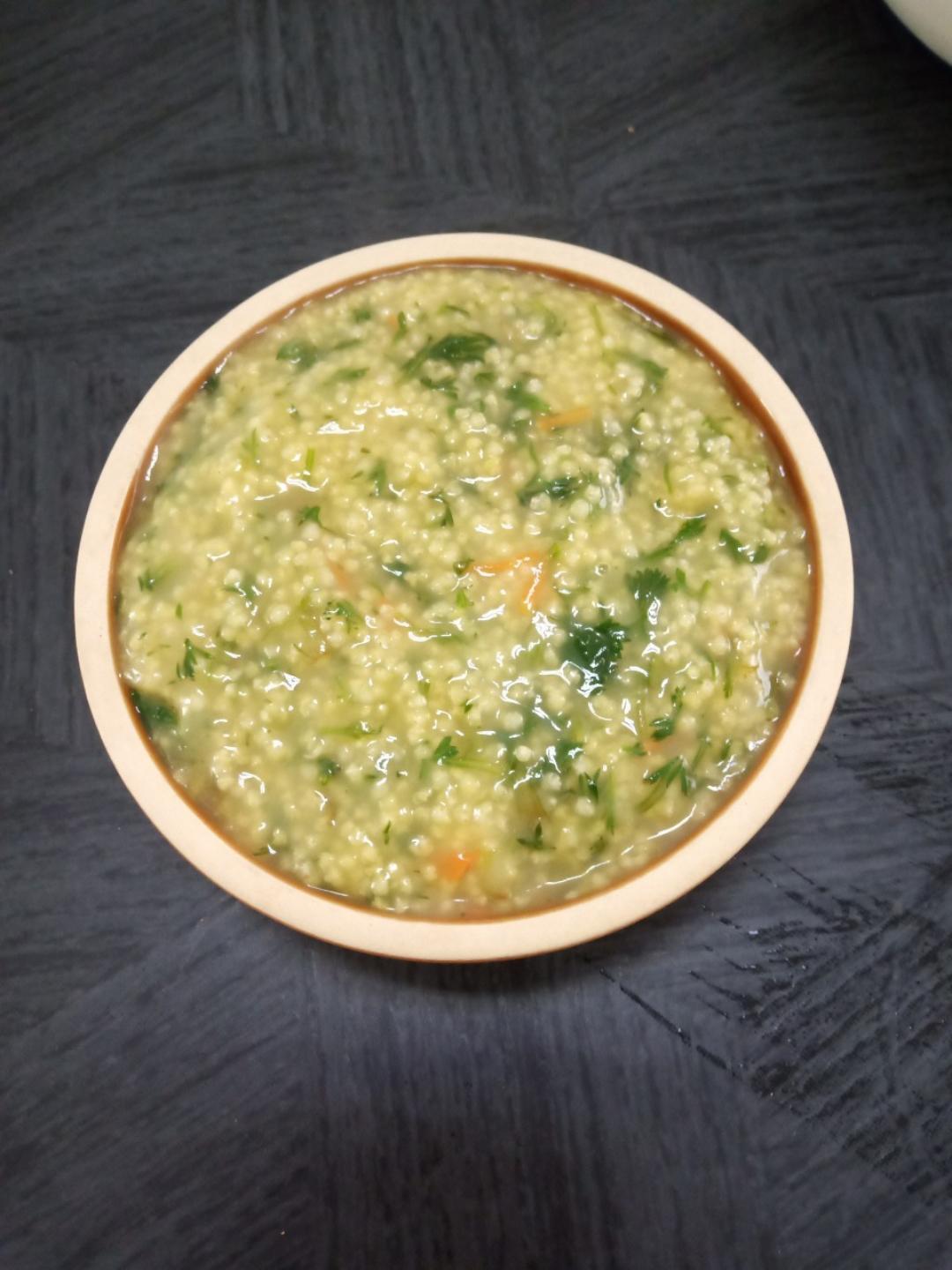 干荠菜鸡肉粥