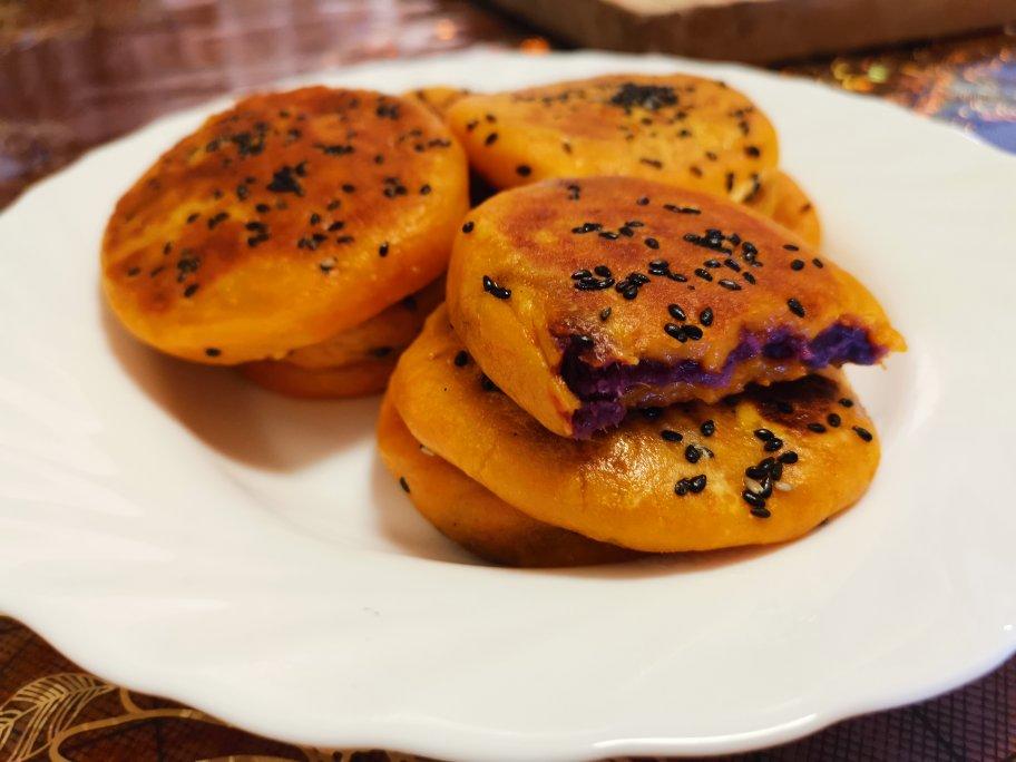 紫薯馅南瓜饼