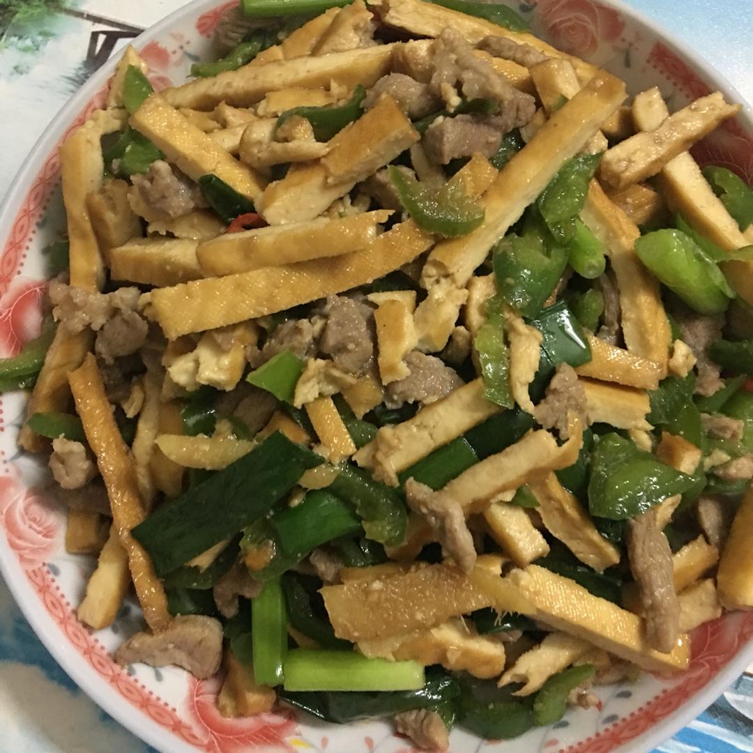 青椒豆干炒肉丝