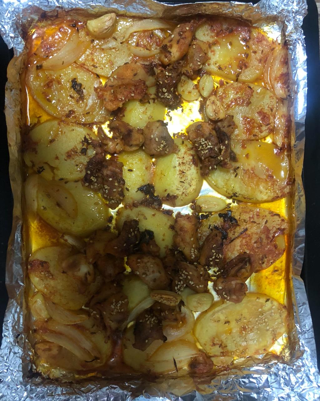 新奥尔良烤鸡腿土豆