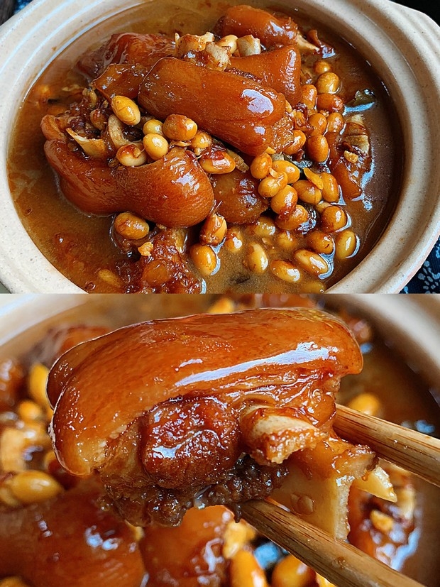 黄豆焖猪脚吃完连碗都要舔干净的做法