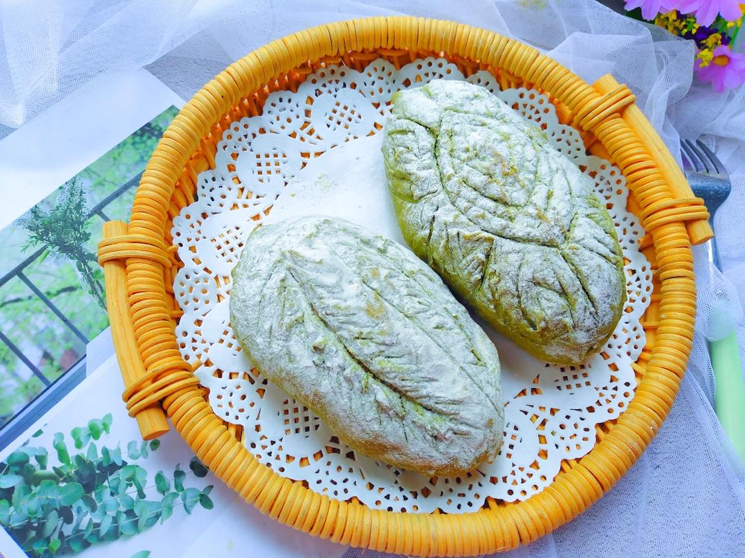 艾草肉松软欧面包的做法