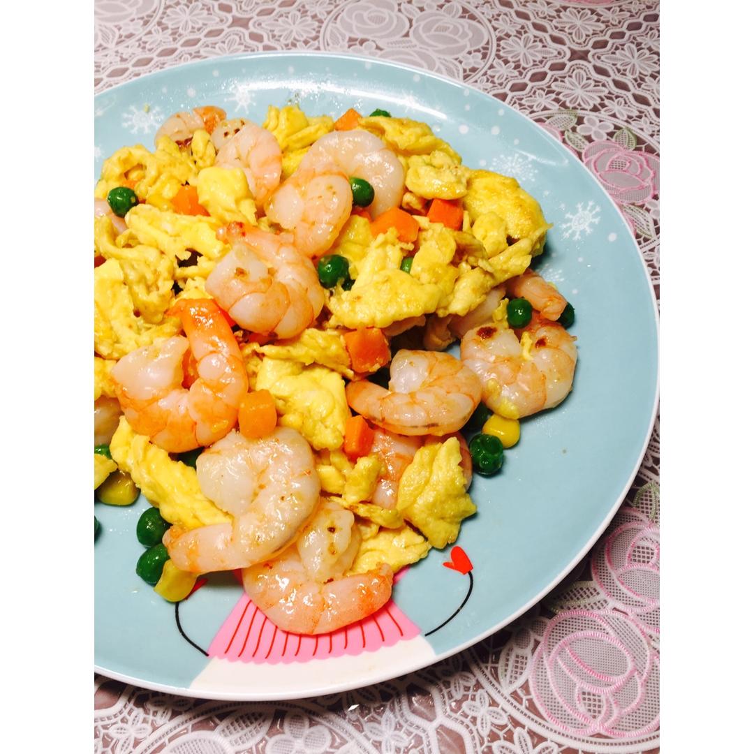 三色炒虾仁