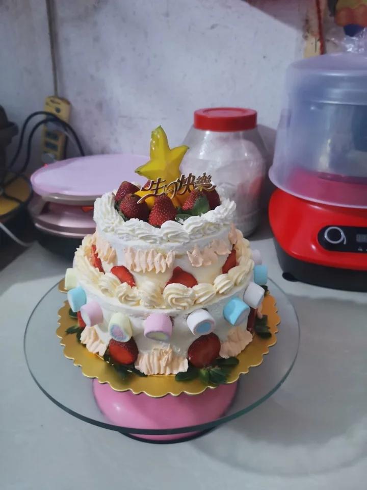 双层生日蛋糕（8寸加4寸）