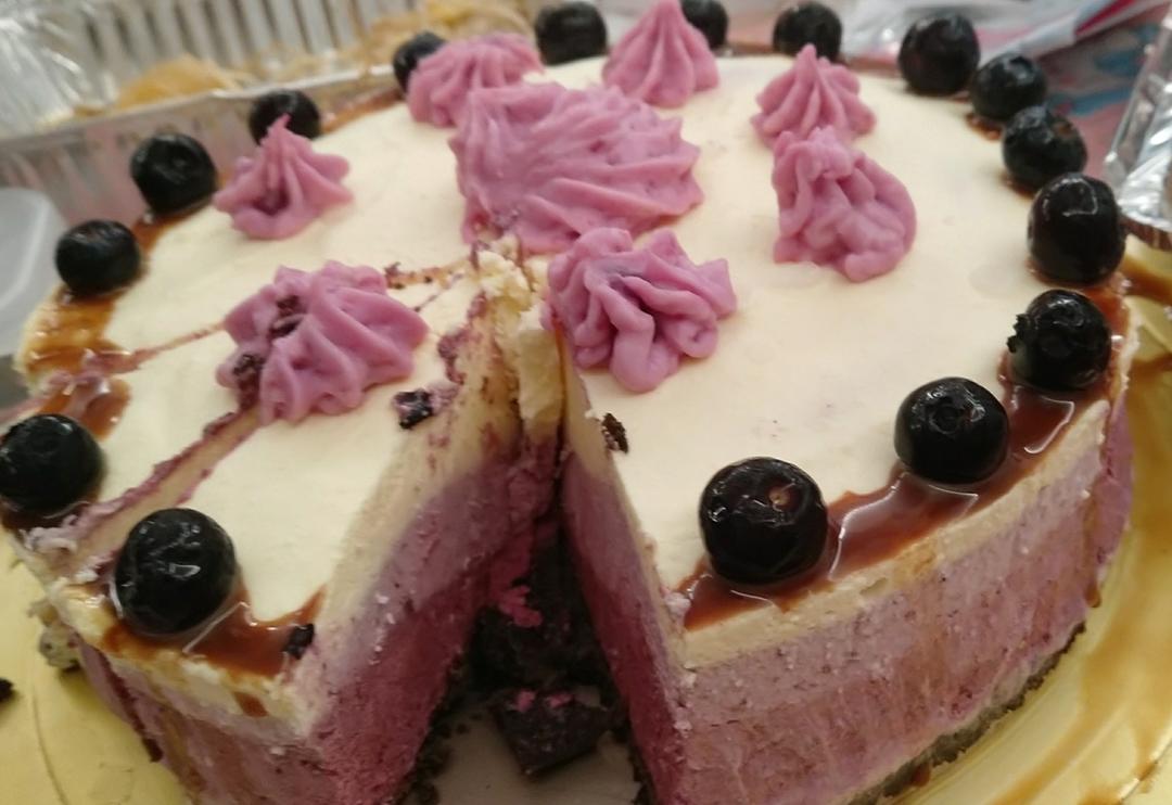 渐变蓝莓冻芝士蛋糕（免烤）
