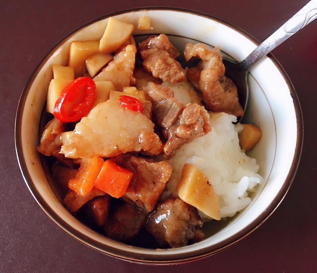 家常菜~杏鲍菇烧牛肉粒