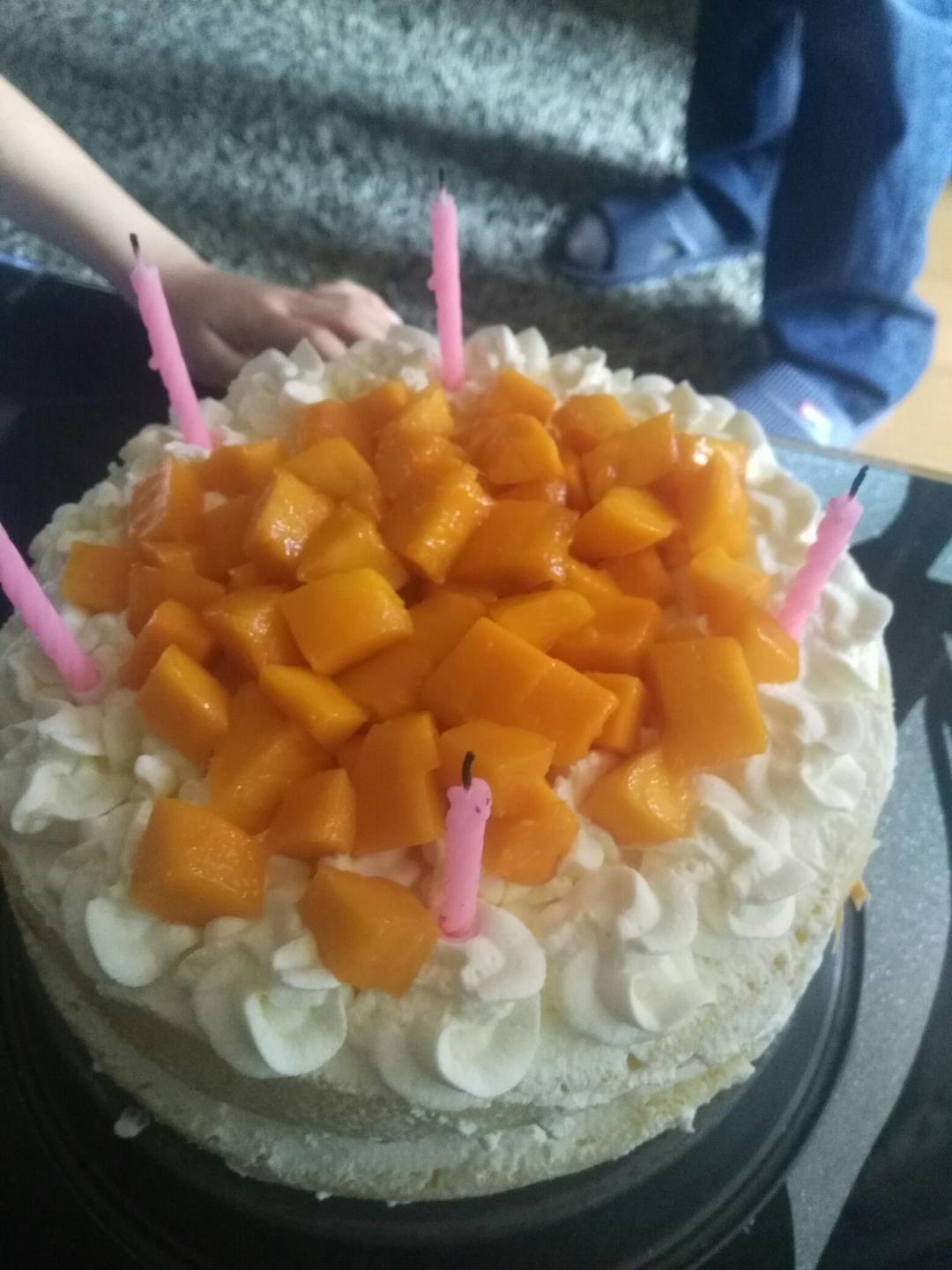 【零失败】不会裱花没关系的水果裸蛋糕 芒果裸蛋糕 完美戚风胚