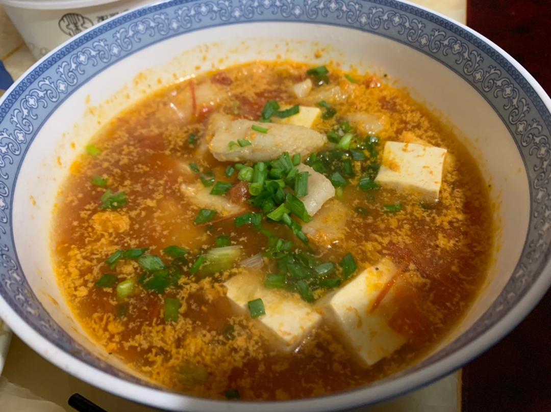 番茄龙利鱼豆腐汤