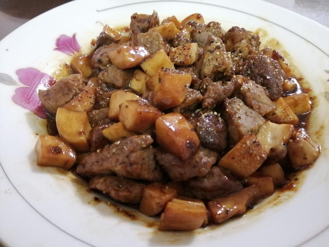 黑椒杏鲍菇牛肉的做法