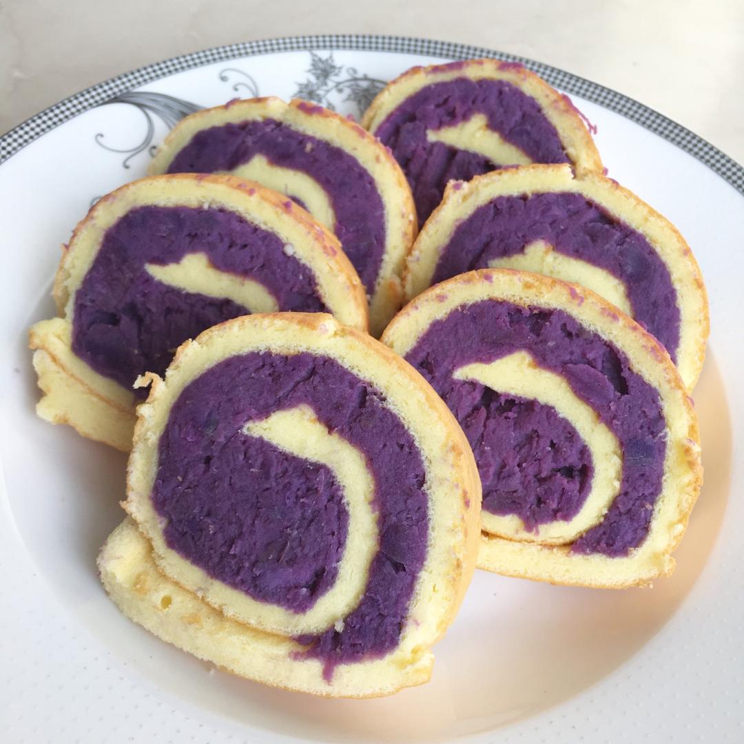 tangpuiyu做的香芋紫薯蛋糕卷