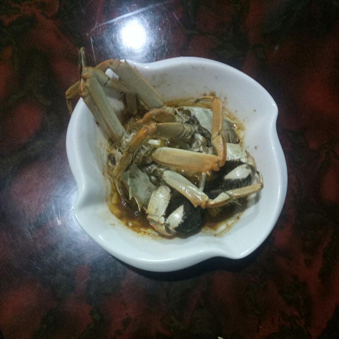 豆瓣酱蒸毛蟹