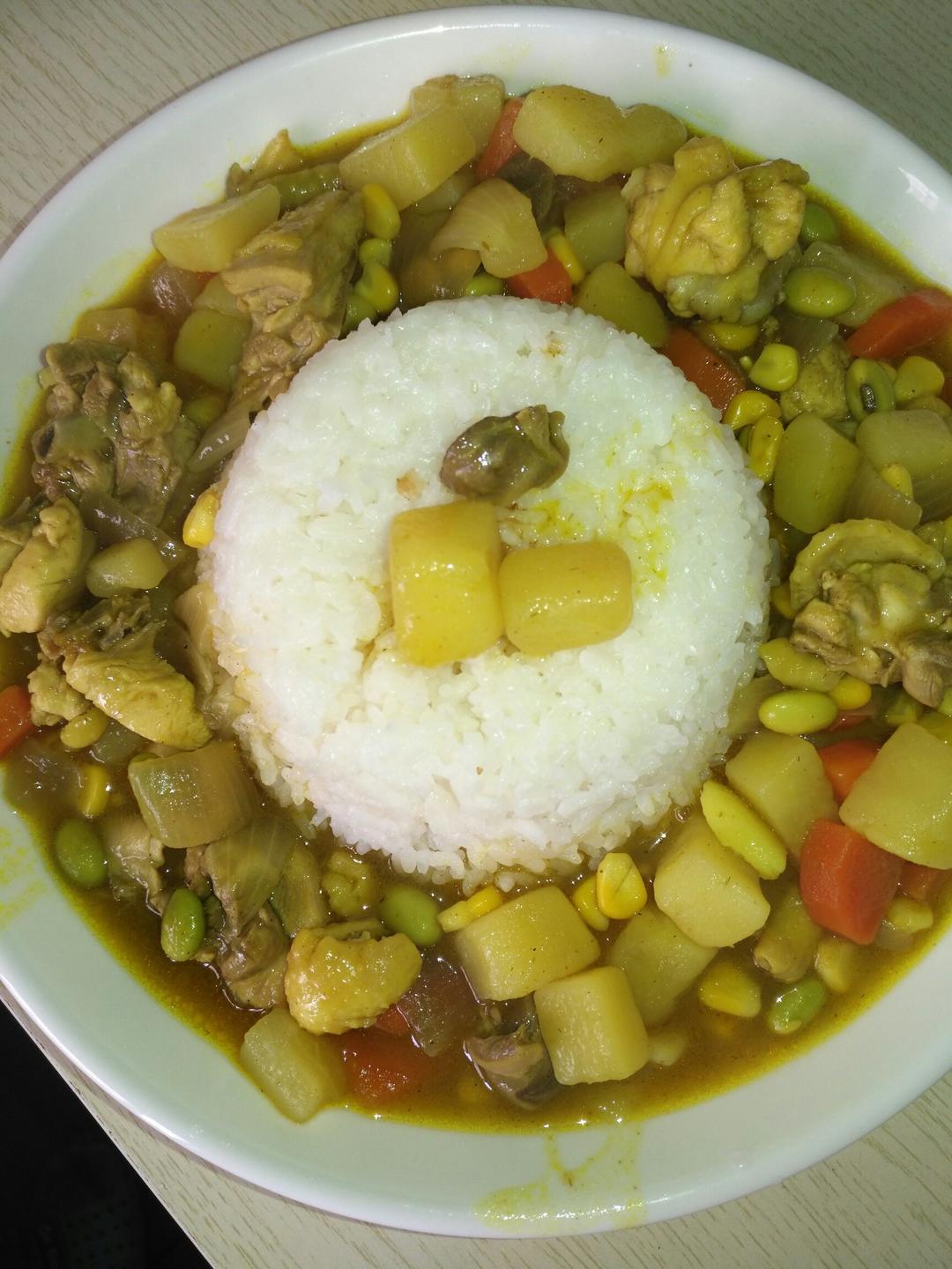 媲美餐厅的盖浇饭--【咖喱鸡盖浇饭】