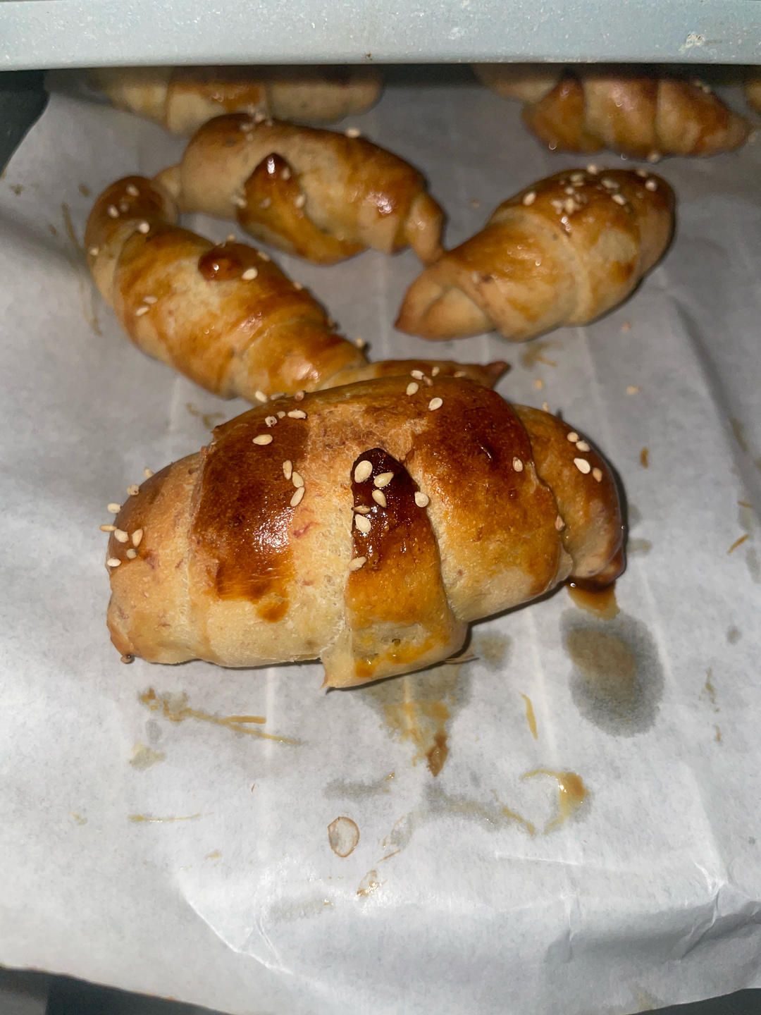 香蕉牛角面包🥐免揉面，松软香甜，一次成功✅