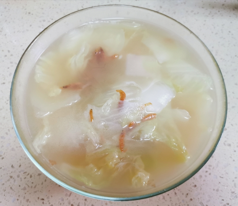 超简单快手的海米白菜汤的做法