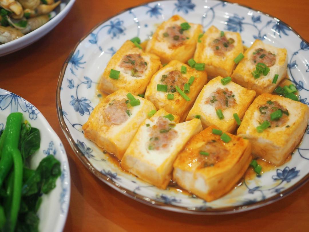 zjj爱厨房做的客家煎酿豆腐