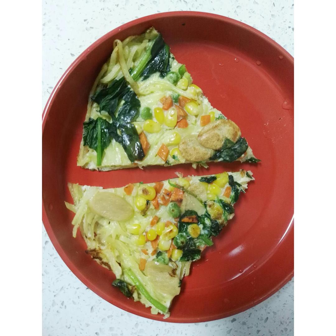 土豆丝五彩蛋饼