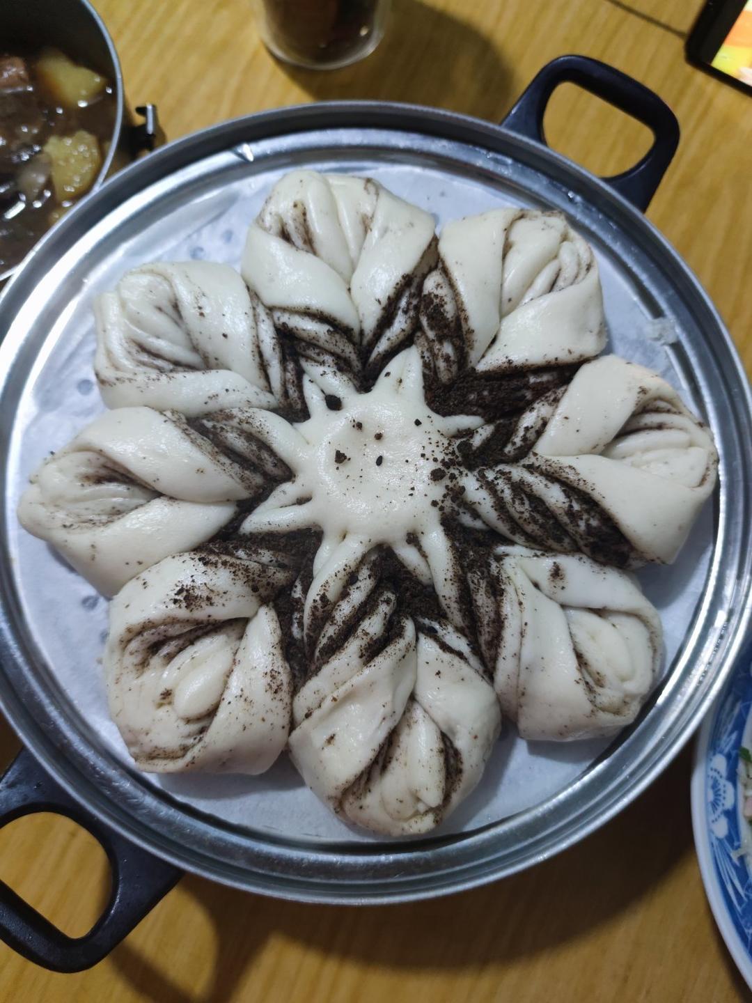 没有下雪的日子，也可以做雪花馒头