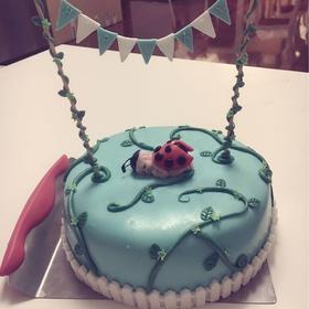 翻糖芭比娃娃蛋糕  冰雪奇缘艾莎公主蛋糕 翻糖双层周岁蛋糕