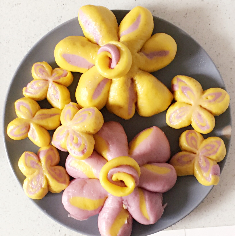 南瓜紫薯花样馒头