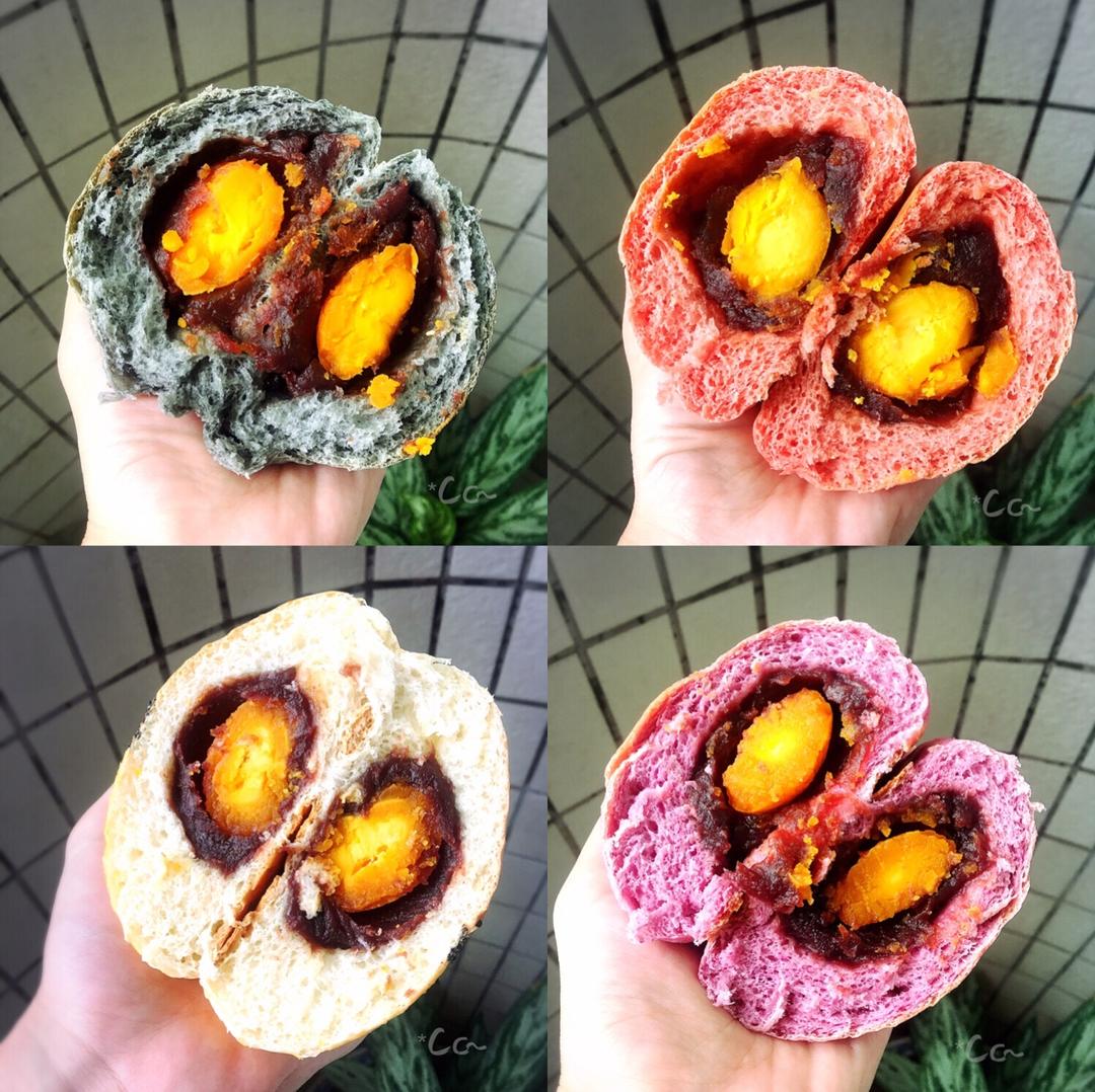 豆沙蛋黄面包～好吃到哭～
