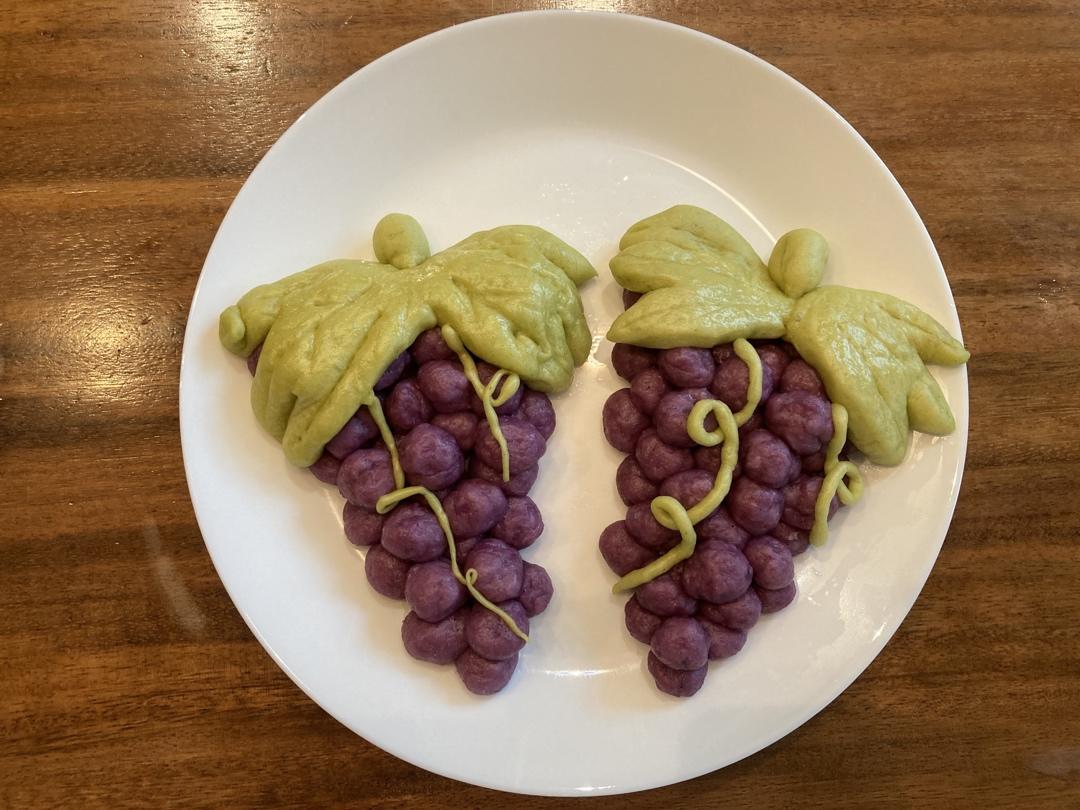 卡通馒头🍇葡萄造型牛奶馒头