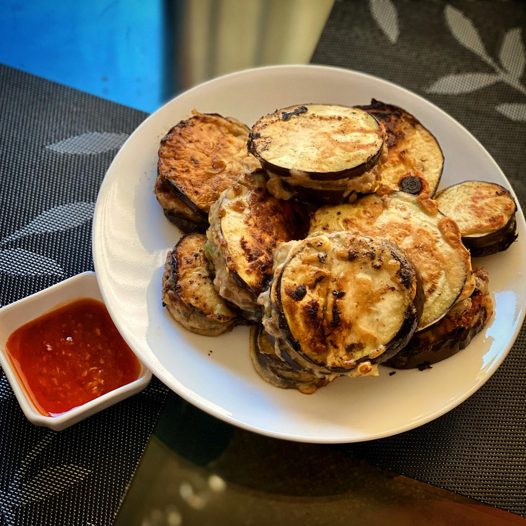 平底锅少油煎茄盒