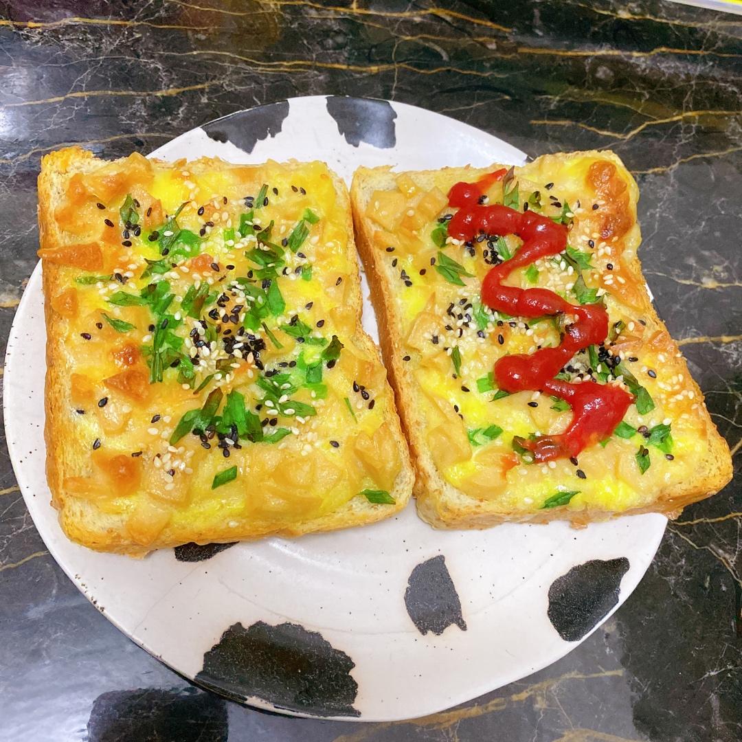 真的好好吃❗️芝士火腿葱香岩烧吐司🍞