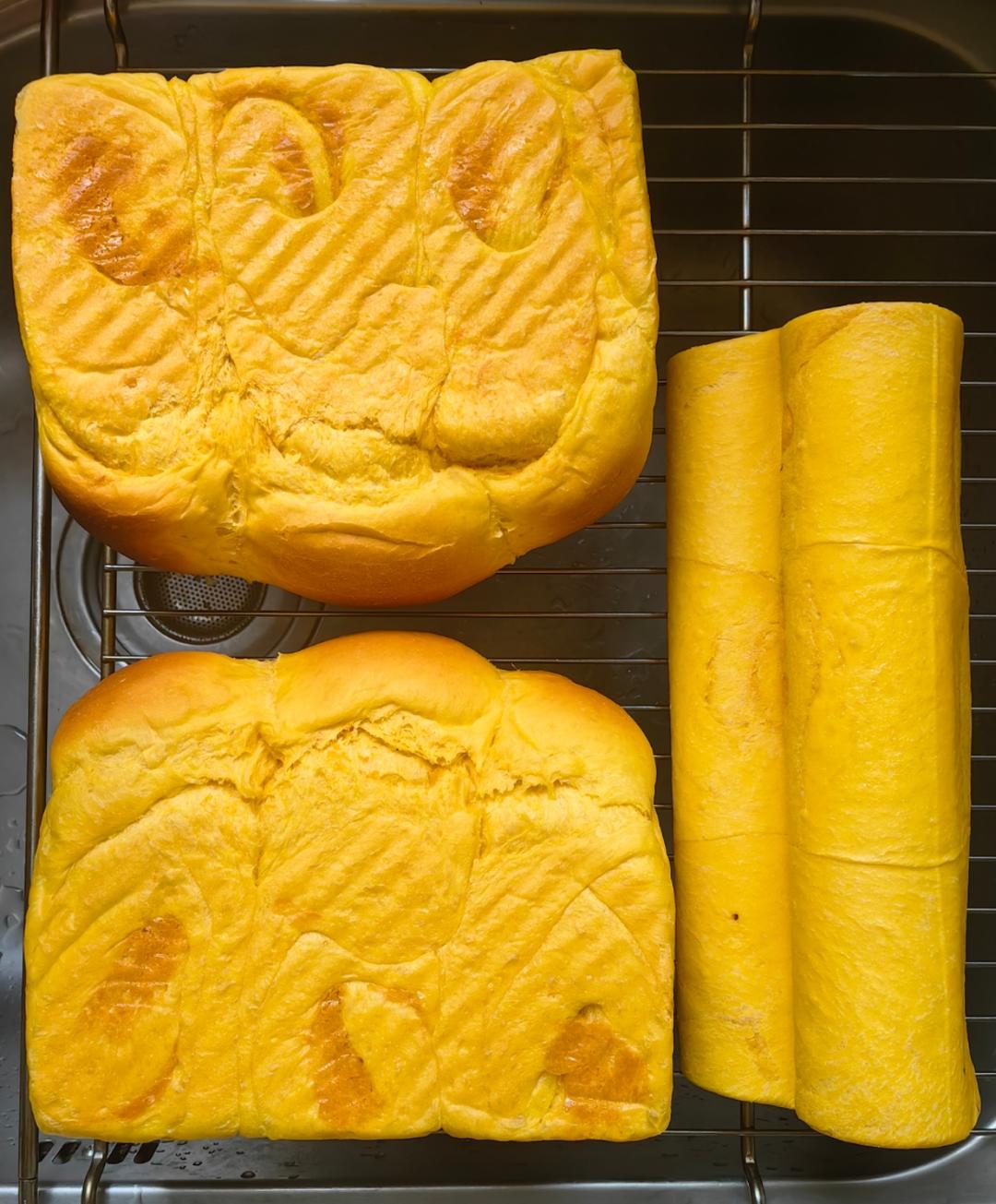 比戚风都软的烫种法南瓜吐司，带馅更好吃！