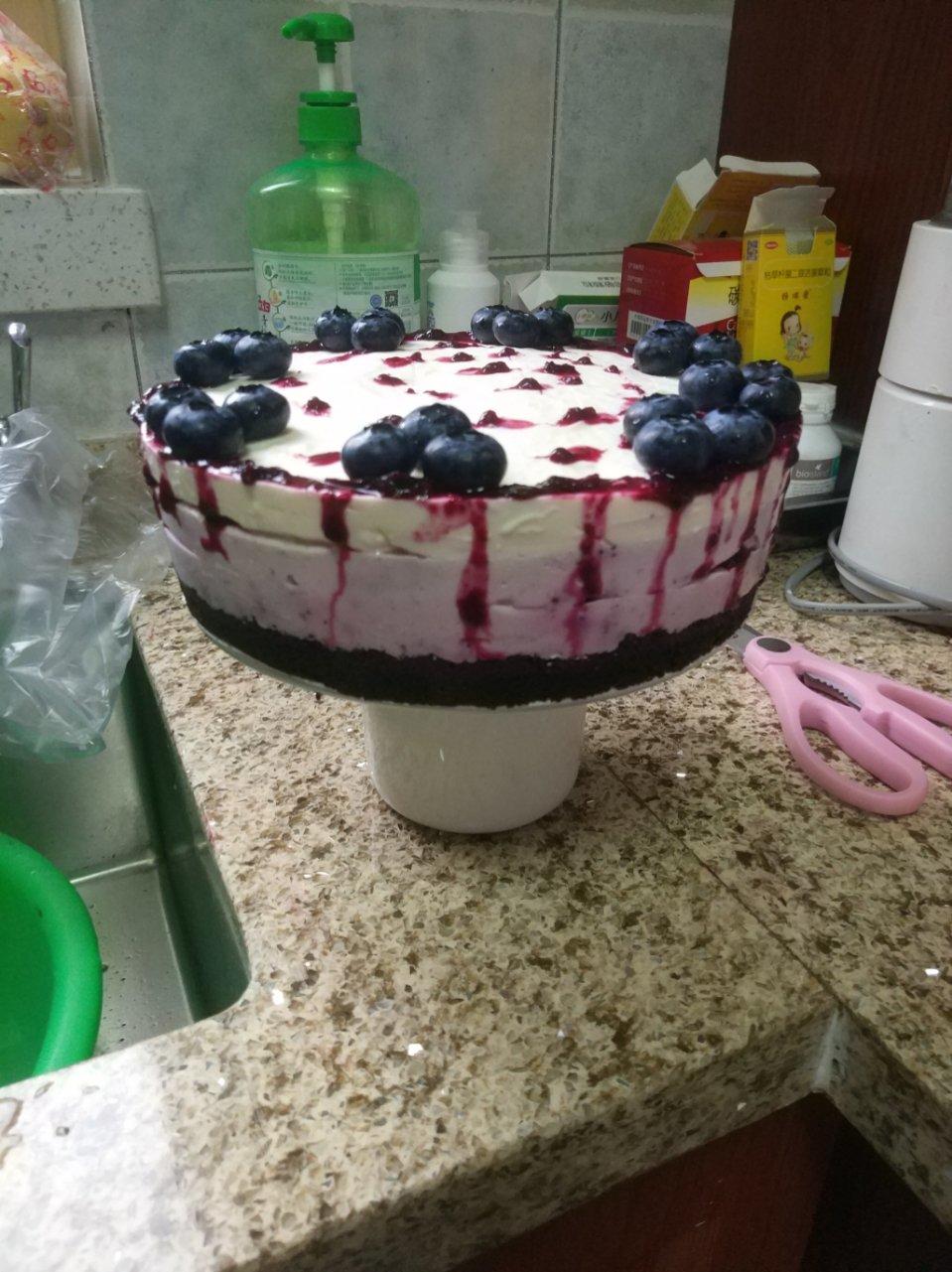 渐变蓝莓冻芝士蛋糕（免烤）