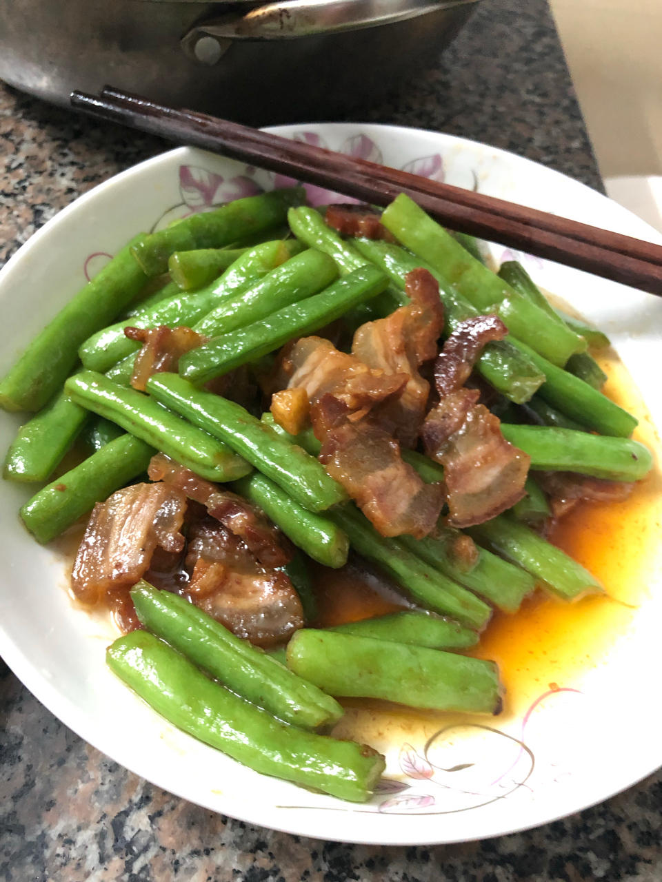 腊肠炒四季豆
