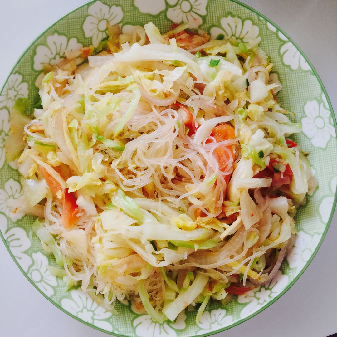 paigez做的龙口粉丝炒包菜