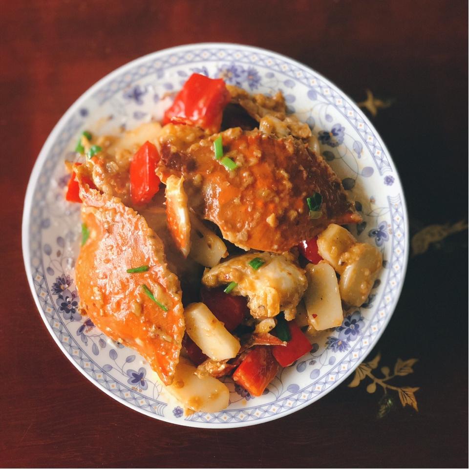 梭子蟹炒年糕