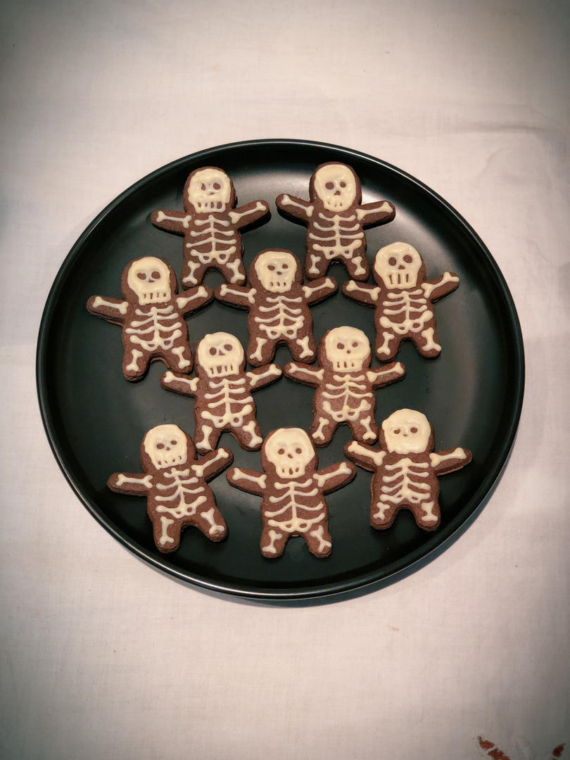 万圣节-巧克力肉桂骷髅饼干