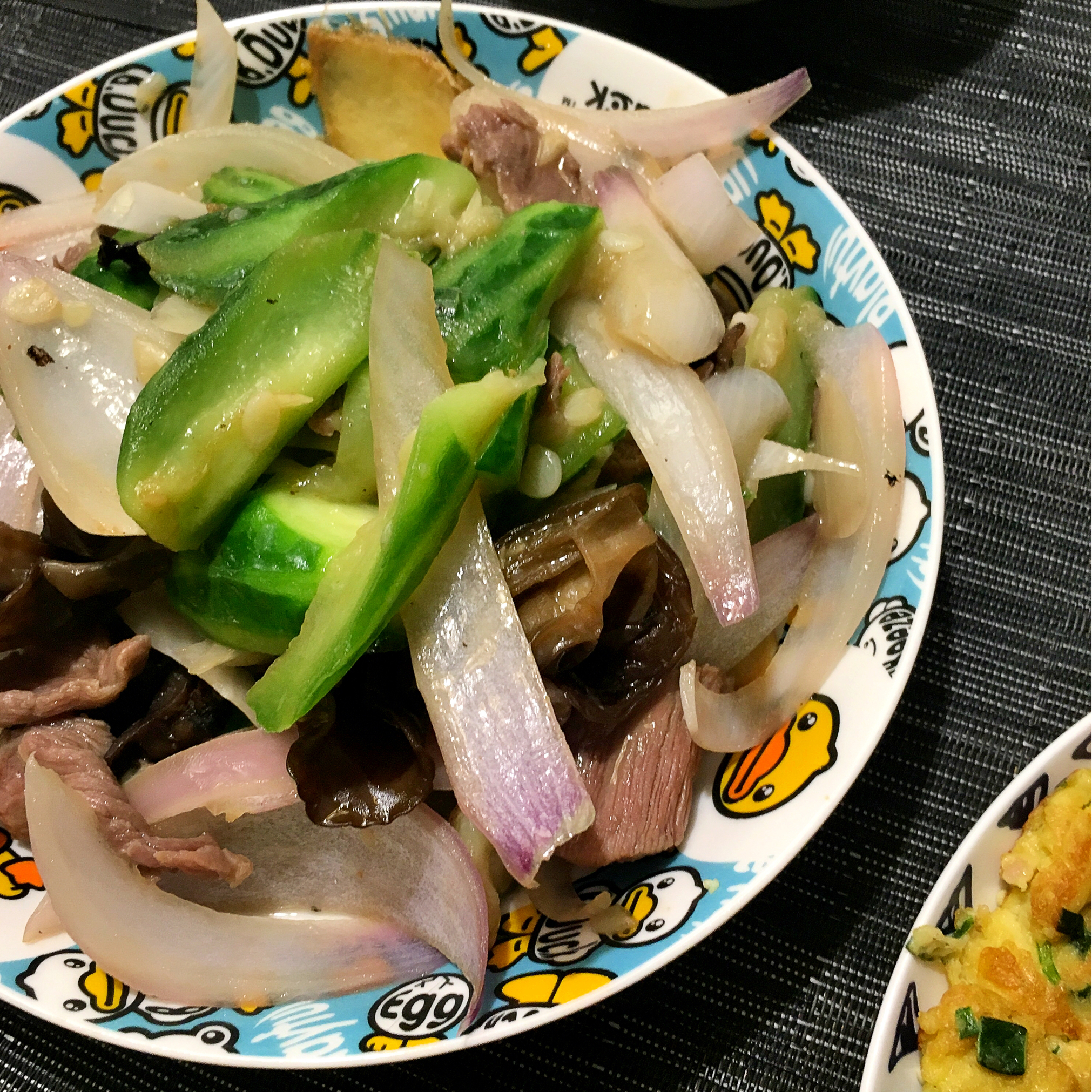 丝瓜炒肉片