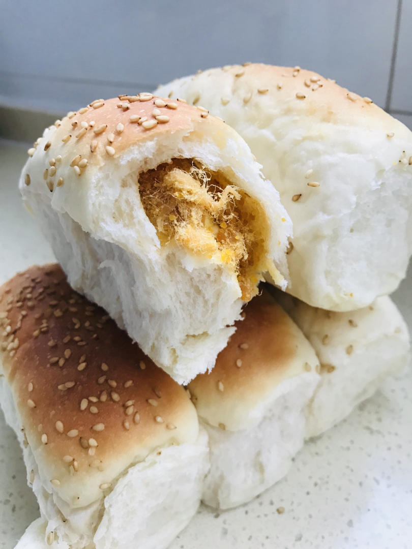 超软全麦咸蛋黄肉松面包-中种法