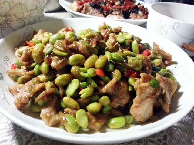 青豆炒肉