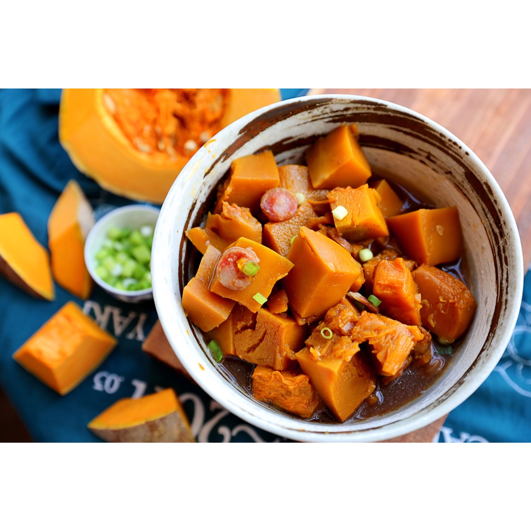 腊肠蒸南瓜「塔吉锅版」