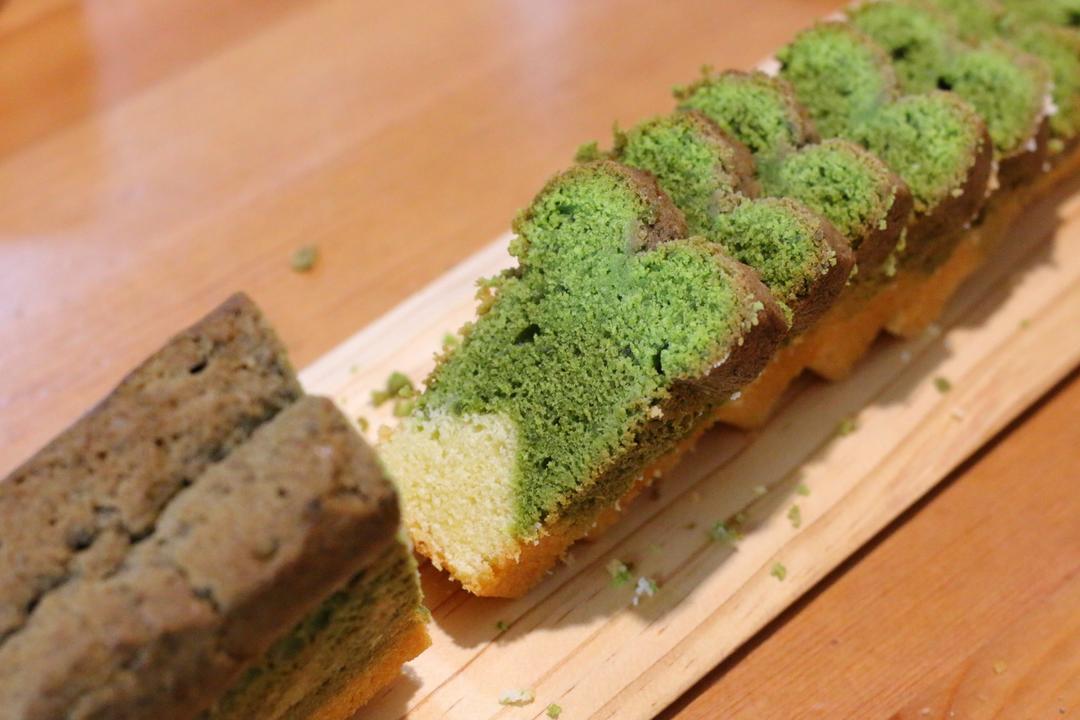 香草&抹茶双拼磅蛋糕（白菜磅）