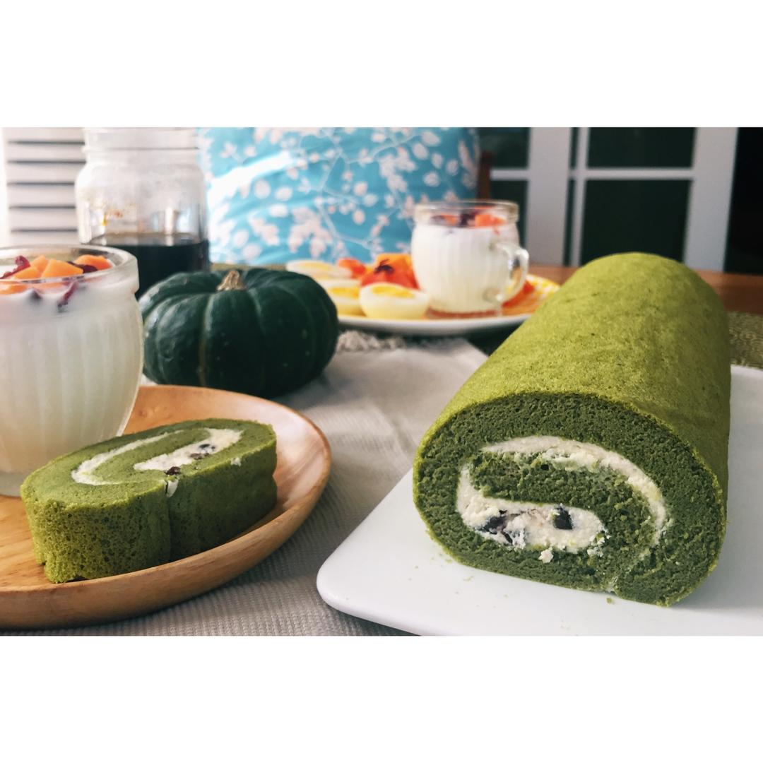 抹茶蜜豆蛋糕卷