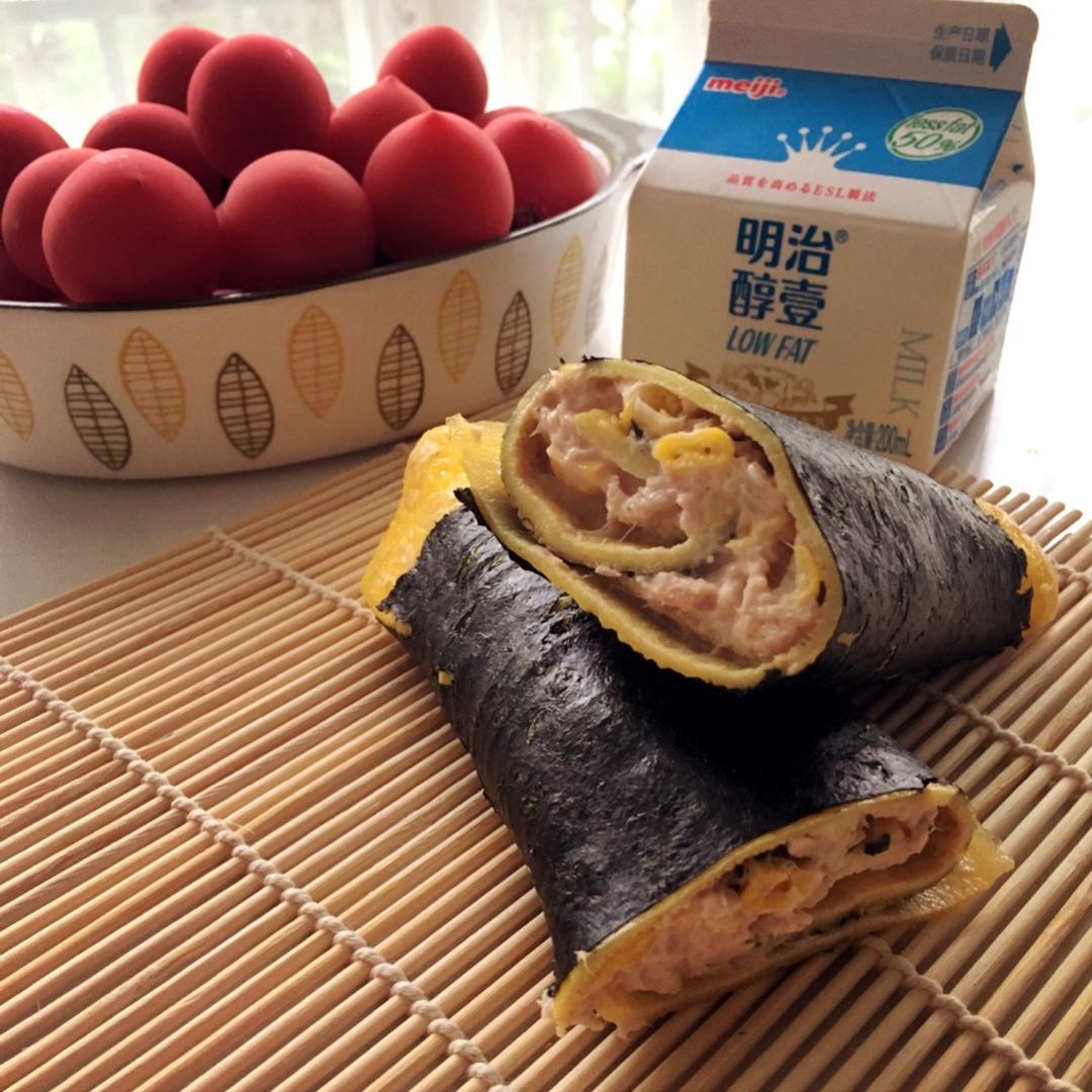 金枪鱼玉米蛋皮紫菜卷
