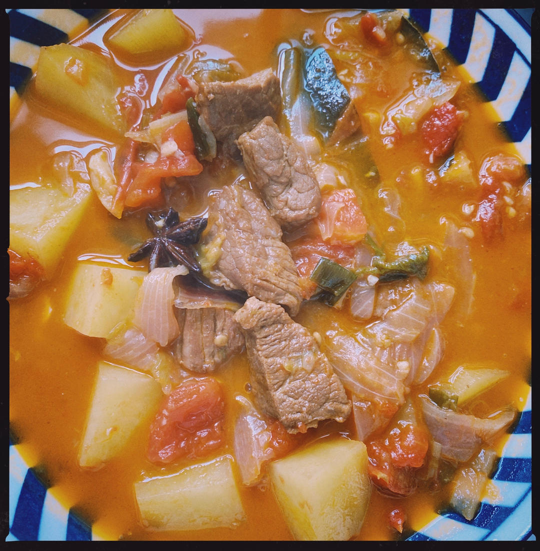 被爸爸外婆连说好吃好吃的番茄土豆炖牛腱子