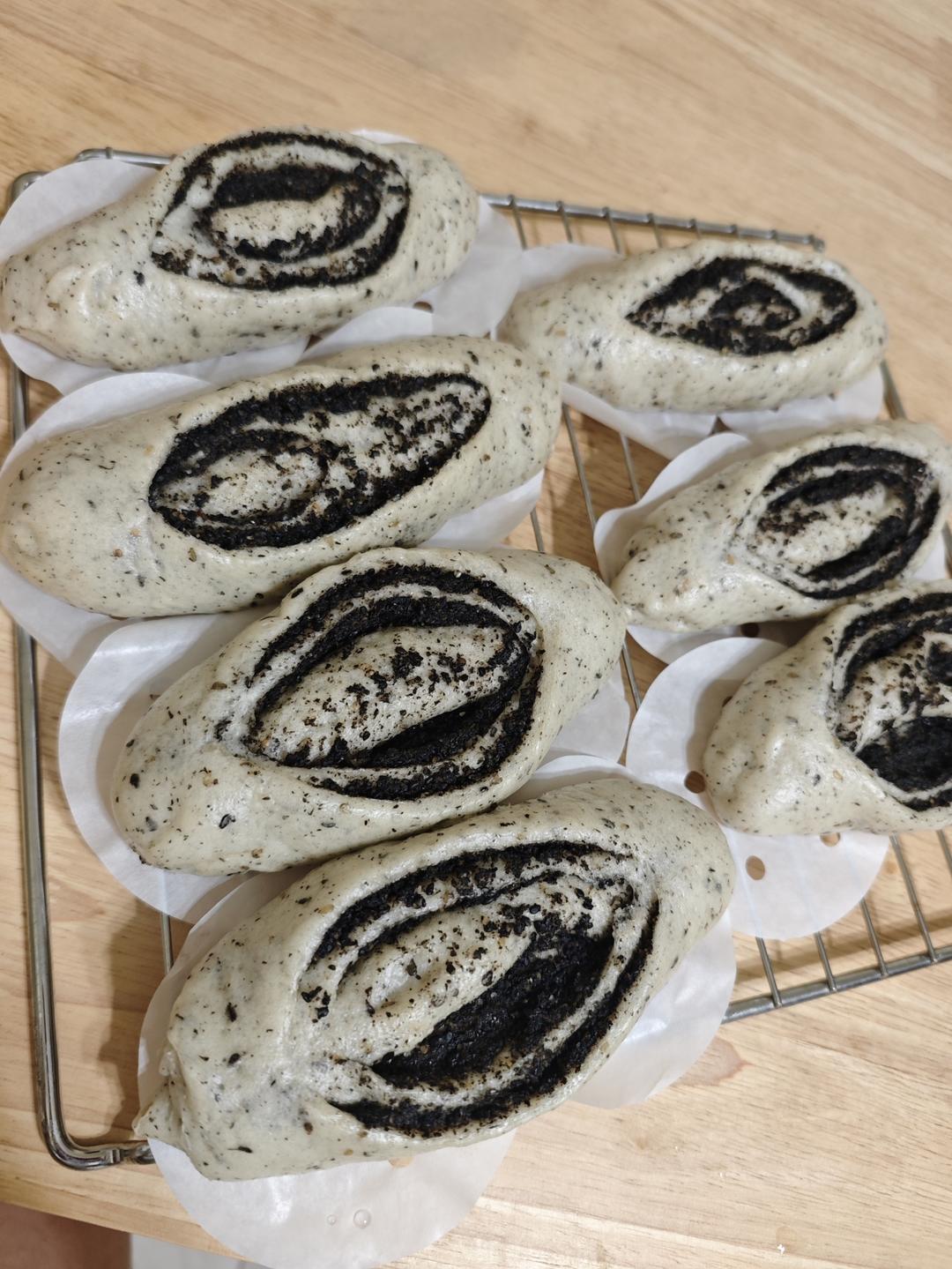 黑芝麻奶酥馒头